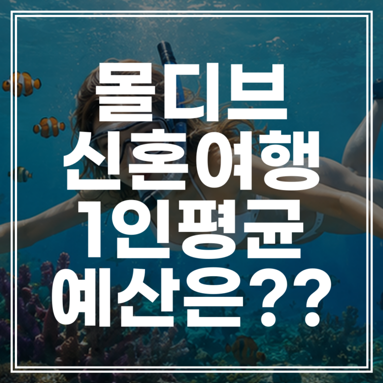 몰디브 신혼여행 비용 | 1인당 평균 예산 및 절약 방법 (+비교하기)